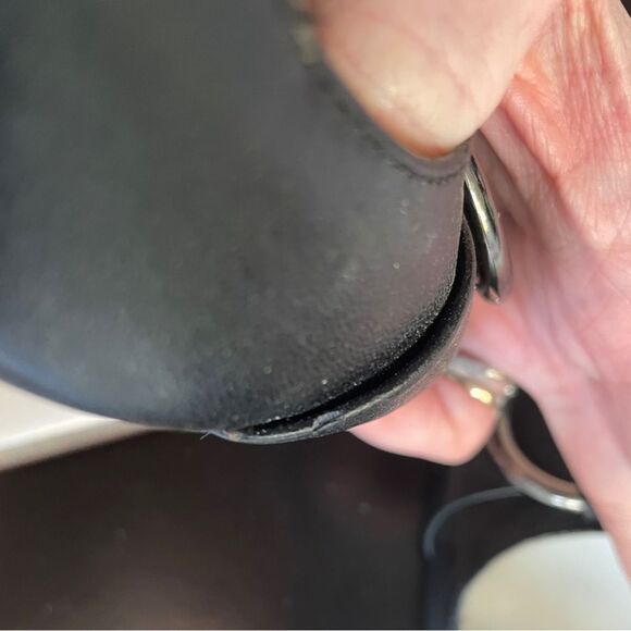 Anne Klein iFlex Black Pointed Toe Sling Back Flats Short Wedge Heels 7M - Picture 6 of 7